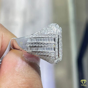 Men's <b>Iced</b> Out Baguette Lab Grown Hip Hop , Custom Made VVS Lab Grown Engagement <b>Ring</b>, for Him - Product Image 6