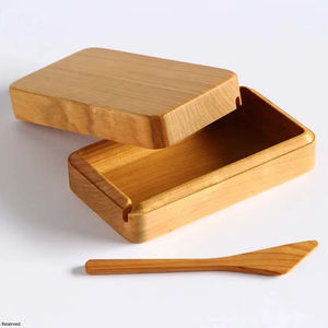 Boîtes de stockage de beurre en bois décoratives faites à la main Boîtes décoratives pour ustensiles de cuisine artisanaux naturels - Product Image 1
