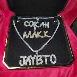 สร้อยคอจี้ตัวอักษรทรงบาแก็ตต์ ชุบทองคำขาว ประดับเพชรโมอิสซาไนต์ VVS หรูหรา เงินแท้ 925 สไตล์ฮิปฮอป สำหรับผู้หญิง ราคาประหยัด - Product Image 4