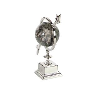 El globo decorativo Deco Silver de acero inoxidable es una pieza elegante y llamativa Cuenta con un globo hecho - Product Image 2