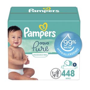 ผ้าเช็ดทำความสะอาดน้ำบริสุทธิ์สำหรับเด็ก Pampers ไม่มีกลิ่นน้ำ99% 8แพ็คนับรวม448 - Product Image 6