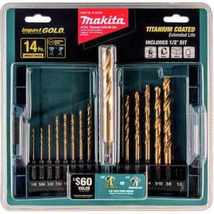 Wholesale Makita Titanium Metric <b>Step</b> <b>Drill</b> Bit Set 14-Pc Impact Gold Hex Shank 3-Year Warranty for Steel Metal Drilling - Product Image 3