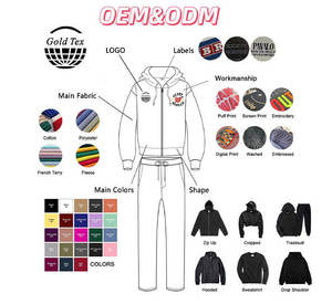 Sudaderas con capucha bordadas con estampado Digital de algodón polar de 400Gsm para hombre URBANGAZER INDUSTRIES' Plain Winter Season Collection LOW MOQ - Product Image 2
