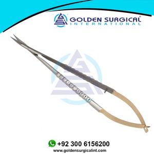 Castroviejo 18cm Micro Tijeras TC Instrumento ocular oftálmico curvo Manual Herramientas de Cirugía de acero inoxidable - Product Image 2