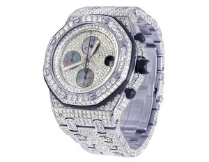 2024 nouveauté unisexe Hip Hop montre automatique personnalisé VVS Moissanite diamant clouté haute affaires verre prix de gros - Product Image 4
