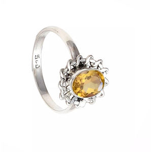 แหวนมินิมอลลิสต์โบฮีเมียนสีเงินสเตอร์ลิง925 6x8มม. ทำด้วยมือพลอยซิทรีนรูปไข่สำหรับงานแต่งงานของผู้หญิงดีไซน์ล่าสุด - Product Image 4