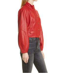 Chaqueta Bomber de Cuero Elegante para Mujer |   Chaqueta de Motociclista de PU de Moda |   Chaqueta de Motociclista de Invierno con Ribete de Piel Cálida, Logotipo Personalizado - Product Image 6