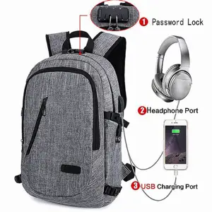 Anti-theft 17.3 inch Men's Backpack Waterproof ABS Laptop Backpack Bag