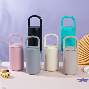 500ml 17oz Stainless Steel Insulated <b>Thermos</b> <b>Bottle</b> with Large Carry Handle Screw Lid Travel Cup Custom Logo - Product Image 4