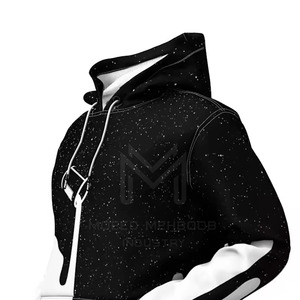 เสื้อกันหนาวมีฮู้ดสำหรับผู้ชายผ้าโพลีเอสเตอร์/ ผ้าฝ้ายย้อมสีล้วนดีไซน์ซับลิเมชันสำหรับฤดูหนาว - Product Image 5