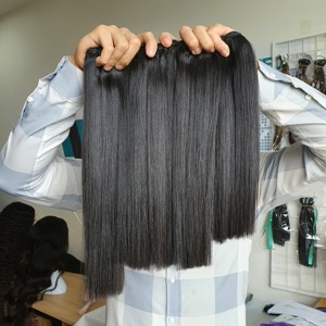 Cabello Remy Vietnamita Super Double Drawn, de 8 a 24 Pulgadas, Liso Natural, Paquetes de Cabello Humano, Encaje HD 5x5 - Product Image 3