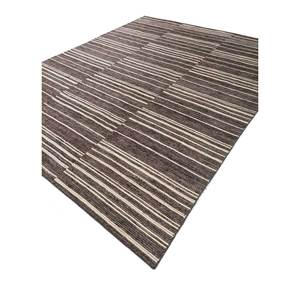 Alfombras de Lana Tejidas a Mano Saga Blue Viscose, Rectangulares de 9x12, con Patrón de Rayas, para Sala de Estar, Entrada o Pasillo - Hwl-226 - Product Image 2