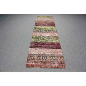 Tapis turc vintage, tapis de 2,7 x 9,3 pieds, tapis brun-rouge style sud-ouest - Product Image 1