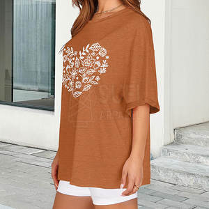 Camiseta Casual de Talla Grande para Mujer, 100% Algodón, Mangas Cortas, Diseño Liso, Transpirable, de Secado Rápido - Product Image 4