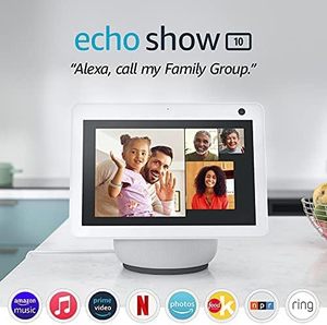 Echo Show 10 (3e génération) |   Écran intelligent HD avec mouvement et Alexa |   Blanc glacier |   avec Wyze Cam V3 |   Fabriqué au Vietnam - Product Image 3