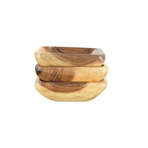Ensemble de 3 bols de service de nourriture de forme carrée au design unique bol en bois de qualité supérieure pour la décoration intérieure - Product Image 1