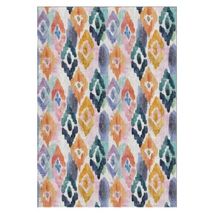 RUGS DEPOT LXDP-0189 Wholesale Multicolor Neutral Traditional Medallion Digital Printed Machine Washable Chenille Rug Non <b>Slip</b> - Product Image 1