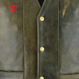 New Design Casual High Quality Premium <b>Leather</b> <b>Vest</b> Breathable Waterproof Windproof Reversible Outerwear Outdoor Winter OEM - Product Image 3