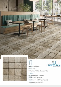 Nuevo diseño 60x60cm Azulejo Piso Porcelana Grano de madera Nuevo modelo Aspecto de madera Proyecto de hotel Suelo exterior Azulejos de porcelana - Product Image 4