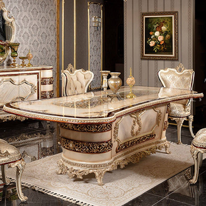 Ensemble de salle à manger grandiose Mocoto Royal Baroque, table et chaises sculptées en or, collection de meubles classiques européens - Product Image 2