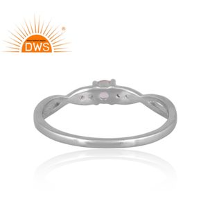 Anillo apilable de piedras preciosas de topacio blanco Natural de plata de ley más vendido Fabricante de joyería personalizada - Product Image 4