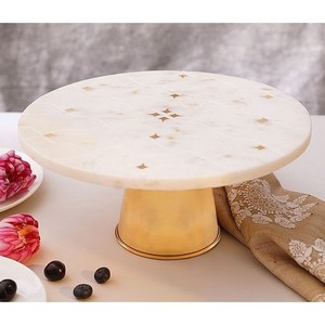 Compre Westside Home White Marble Cake Stand para herramientas de pastel en línea Venta caliente 2024 suministros de decoración de pasteles - Product Image 2