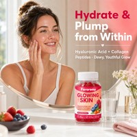Gummies OEM pour une Peau Éclatante : Collagène, Peptides, Acide Hyaluronique, Argousier – 50 Comprimés – Complément Alimentaire en Gros