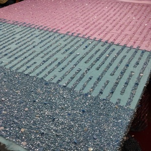 ผ้าโพลีเอสเตอร์ปักลายสำหรับผู้หญิงทำจากลูกปัดสำหรับชุดแต่งงานชุดราตรีผ้าใยสังเคราะห์ระบายอากาศได้ดีสุดหรู - Product Image 4