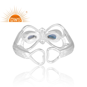 แหวนพลอยบุษราคัมสีเงินแท้เหมาะสำหรับเป็นของขวัญสำหรับผู้หญิง - Product Image 5