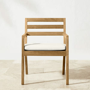 Nouveau fauteuil de salle à manger en plein air de meubles en bois de teck naturel avec le meilleur coussin-Faradina - Product Image 5