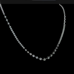 สร้อยคอทองคำขาวเพชรมอยส์ซอไนต์สำหรับผู้หญิง - Product Image 4