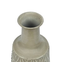 Vase à fleurs en aluminium fait main Art Déco Luxen Home - Grand vase décoratif multicolore Damas Vert-Gris