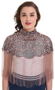 Vestido de Fiesta de Noche de Chifón con Lentejuelas y Cuentas Hechas a Mano, con Capa con Flecos, Multiusos para Club, Diseño Brillante y Elegante - Product Image 4