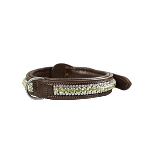 ปลอกคอสุนัขหนังทำมือพร้อมแผ่นรองนุ่มและคริสตัลแฟนซีสำหรับตกแต่งผู้ผลิตและผู้จำหน่าย Saman - Product Image 1