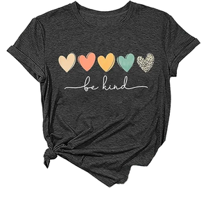 Camiseta de Algodón Premium para Mujer, Tela Suave, Alta Calidad, Ropa Casual, Estilo Americano y Europeo, Camiseta de Algodón Lisa para Mujer, Tela Transpirable - Product Image 1