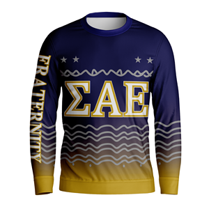 Suéteres Tejidos Personalizados con Diseño OEM de la Hermandad Sigma Alpha Epsilon, Suéteres Navideños Feos Tejidos a Máquina con Cuello Redondo para Hombre - Product Image 1