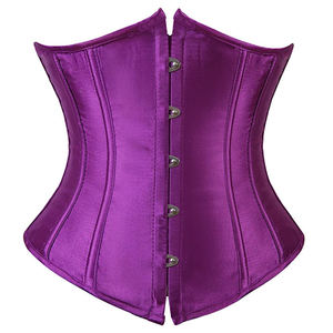 Violet Satin Corset Corps Façonner Shapewear Taille Minceur Bustier Lingerie pour Femmes Sexy Élégant Mode Tenue - Product Image 1