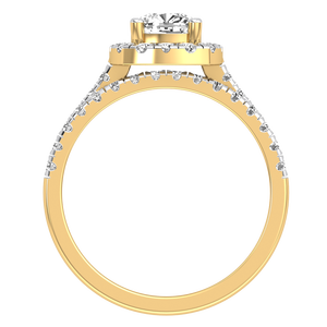 Bague de mariage de luxe pour femme en or massif 9K jaune et blanc, diamant de laboratoire taille coussin, 1,63 carats, clarté VS, couleur EF, IGI - Product Image 5