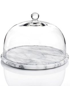 Glass Dome Cake Stand with Gold Pedestal Base Dessert Cloche Pastry Cheese Dome Food Serving <b>Display</b> Kitchen Table Decor - Product Image 5