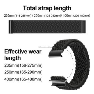 Whoop 4,0/5,0 correa de reloj pulsera tejida de nailon ondulado suave y cómoda 20mm naranja/blanco para Amazon Best Seller - Product Image 3