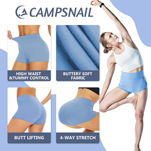 Shorts de sport et de yoga pour femmes, nouvelle collection, style tendance, coton/spandex, taille haute, ourlet flexible, impression par sublimation sur toute la surface, personnalisable - Product Image 5