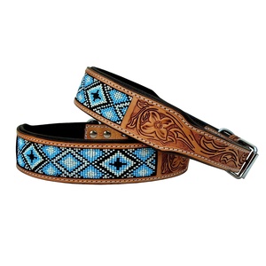 ปรับแต่งนักออกแบบมาใหม่หนังวัวนุ่มเบาะปลอกคอสุนัขลูกปัดตะวันตกพร้อมเครื่องมือช่างผู้ผลิตขายส่งชั้นนํา - Product Image 4