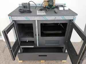 Estufa de leña de acero industrial de doble cámara Unidad de calefacción y cocina de servicio pesado - Product Image 4