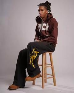 Clothing Manufacturer Acid Wash Double Layer Satin Men'S Sweatshirt Custom Puff Printing Women <b>Streetwear</b> <b>Y2k</b> Hoodie Men - Product Image 4