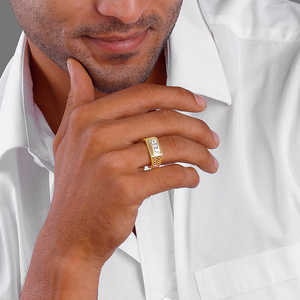 Bague en diamant Golden Eternal Bliss pour homme, plaquée or, argent 925, à porter au quotidien, au bureau et en soirée - Product Image 1