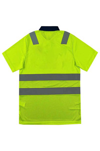 Venta al por mayor de impresión personalizada logotipo reflectante de los hombres de alta visibilidad de manga corta de seguridad de alta visibilidad ropa de trabajo de alta visibilidad 2024 Polo - Product Image 2