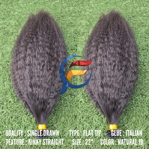 Extensions de cheveux lisses et crépus à pointes plates en kératine italienne de luxe, 100% cheveux vierges Remy humains, cuticules alignées, sans nœuds - Product Image 6