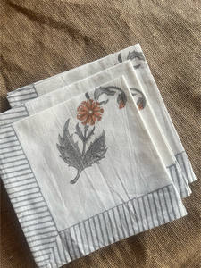 Mantel indio de algodón con estampado Floral, juego de 6 servilletas y 6 esteras - Product Image 2