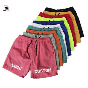 Pantalones cortos deportivos informales para hombre, cortavientos de nailon sólido de colores personalizados, ecológicos, lisos en blanco al por mayor en todos los colores - Product Image 1