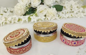 Caja de acero Laddu con diseño de Gota Patti para regalos de devolución de festivales, regalos de damas de honor, cestas de bienvenida de boda, caja de regalo para Baby Shower - Product Image 4